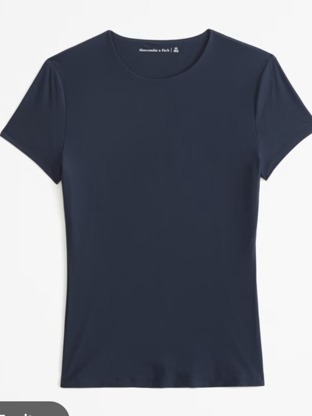 Abercrombie & Fitch Women's Soft Matte Seamless Tuckable Baby Tee Black Size M